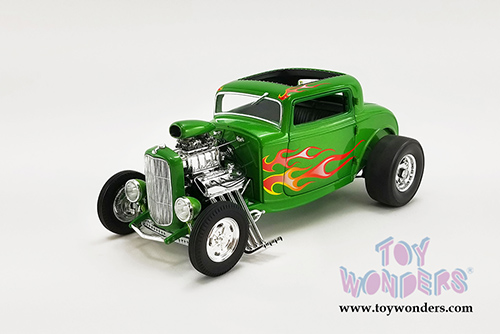 Acme - Rat Fink Ford Blown 3 Window Hot Rod (1932, 1/18 scale diecast model car, Green) A1805019