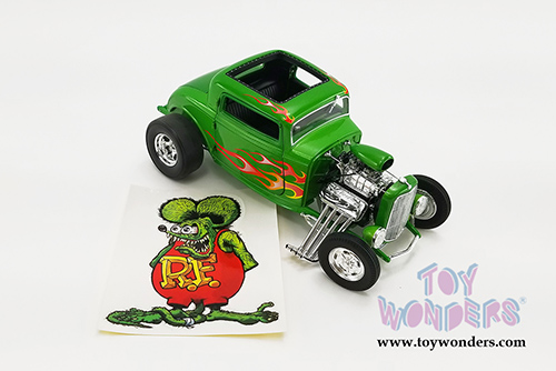 Acme - Rat Fink Ford Blown 3 Window Hot Rod (1932, 1/18 scale diecast model car, Green) A1805019