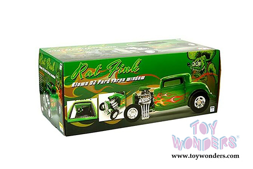 Acme - Rat Fink Ford Blown 3 Window Hot Rod (1932, 1/18 scale diecast model car, Green) A1805019