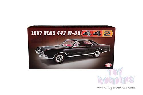 Acme - Oldsmobile 442 W-30 Hardtop (1967, 1/18 scale diecast model car, Ebony Black) A1805622