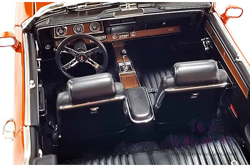 Acme - Oldsmobile 442 W-30 Convertible (1972, 1/18 scale diecast model car, Flame Orange/Black Stripes) A1805624