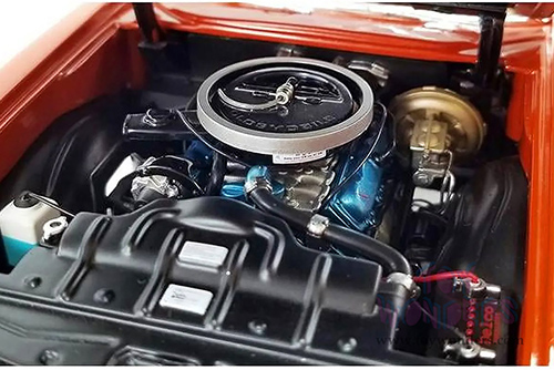 Acme - Oldsmobile 442 W-30 Convertible (1972, 1/18 scale diecast model car, Flame Orange/Black Stripes) A1805624