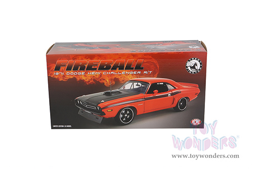 Acme | Dodge Challenger R/T Street Fighter FIREBALL Hardtop (1971, 1/18 scale diecast model car, Red/Black) A1806015