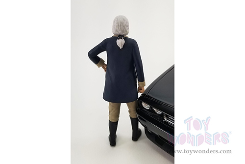 Acme - Dodge Challenger SRT8 with George Washington Figurine and US Flag (2010, 1/18 scale diecast model car, Matte Black) A1806016