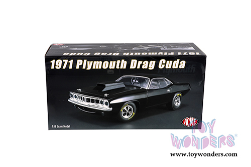 Acme - Plymouth Drag Barracuda Hardtop (1971, 1/18 scale diecast model car, Gloss Black) A1806110