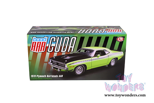 Acme - Plymouth Barracuda AAR Hardtop (1970, 1/18 scale diecast model car, Sublime Green/Matte Black) A1806113