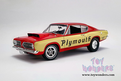 Acme - Plymouth Barracuda Super Stock Test Mule Hardtop (1968, 1/18 scale diecast model car, Red/Yellow) A1806114
