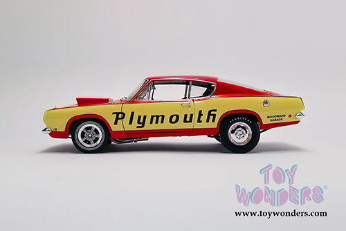 Acme - Plymouth Barracuda Super Stock Test Mule Hardtop (1968, 1/18 scale diecast model car, Red/Yellow) A1806114