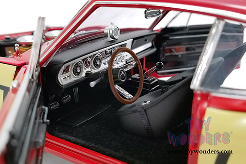 Acme - Plymouth Barracuda Super Stock Test Mule Hardtop (1968, 1/18 scale diecast model car, Red/Yellow) A1806114