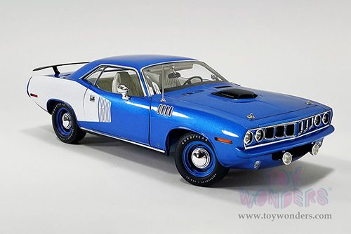 Acme - Plymouth HEMI&reg; Barracuda Hardtop (1971, 1/18 scale diecast model car, B5 Blue/White) A1806123