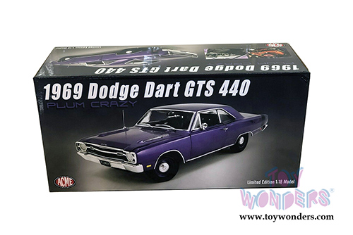 Acme | Dodge Dart GTS 440 Vinyl Top (1969, 1/18 scale diecast model car, Plum Crazy Purple) A1806406VT
