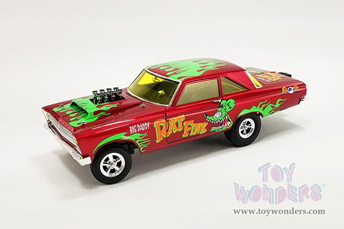 Acme - Plymouth AWB (Altered Wheel Base) "Big Daddy Rat Fink" (1965, 1/18 scale diecast model car, Red/Green) A1806508