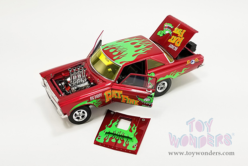Acme - Plymouth AWB (Altered Wheel Base) "Big Daddy Rat Fink" (1965, 1/18 scale diecast model car, Red/Green) A1806508