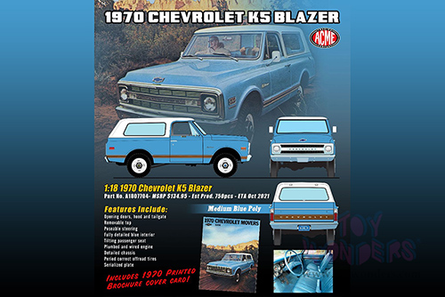 Acme - Chevrolet&reg; K5 Blazer  (1970, 1/18 scale diecast model car, Blue/White) A1807704