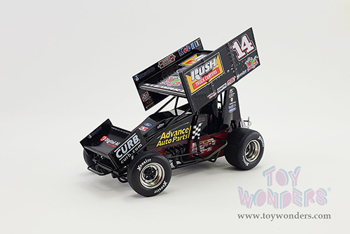 Acme - Winged Sprint Car #14 Tony Stewart "Advance Auto Parts" Rush Truck Centers (2021, 1/18 scale diecast model car, Black) A1809501