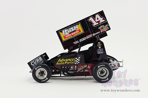 Acme - Winged Sprint Car #14 Tony Stewart "Advance Auto Parts" Rush Truck Centers (2021, 1/18 scale diecast model car, Black) A1809501