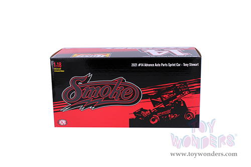 Acme - Winged Sprint Car #14 Tony Stewart "Advance Auto Parts" Rush Truck Centers (2021, 1/18 scale diecast model car, Black) A1809501