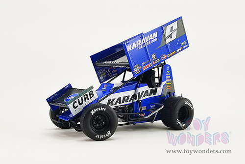 Acme - Winged Sprint Car #9 Kasey Kahne "Karavan Trailers" (2021, 1/18 scale diecast model car, Blue) A1809510