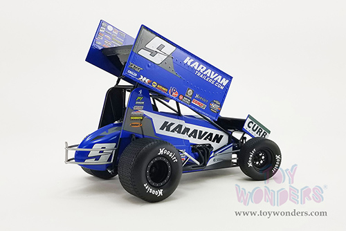 Acme - Winged Sprint Car #9 Kasey Kahne "Karavan Trailers" (2021, 1/18 scale diecast model car, Blue) A1809510