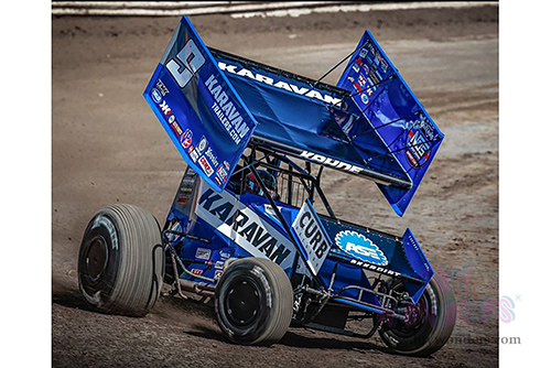 Acme - Winged Sprint Car #9 Kasey Kahne "Karavan Trailers" (2021, 1/18 scale diecast model car, Blue) A1809510