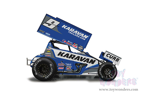 Acme - Winged Sprint Car #9 James McFadden "Karavan Trailers" Kasey Kahne Racing (2021, 1/18 scale diecast model car, Blue) A1809511