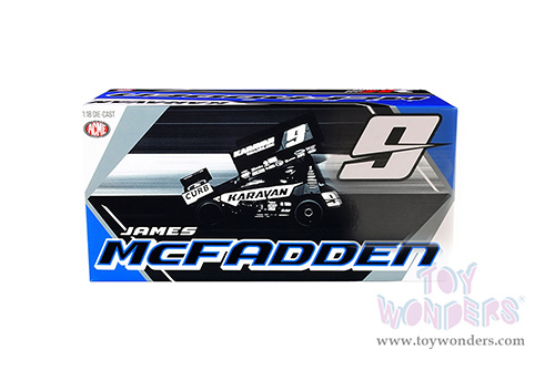 Acme - Winged Sprint Car #9 James McFadden "Karavan Trailers" Kasey Kahne Racing (2021, 1/18 scale diecast model car, Blue) A1809511