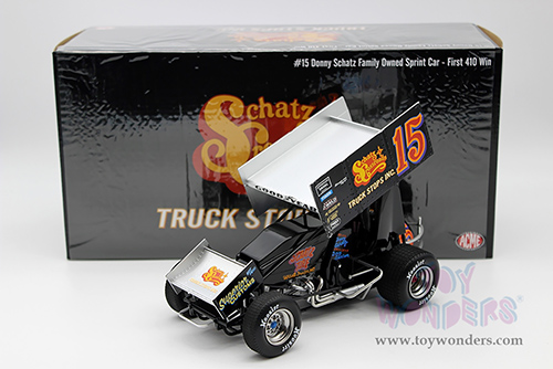 Acme - Winged Sprint Car #15 Donny Schatz "Schatz Crossroads Truck Stops Inc." First 410 Sprint Win 1994  (1/18 scale diecast model car, Black) A1809523