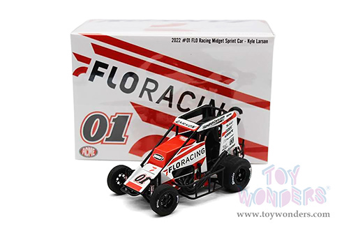 Acme - Midget Sprint Car #01 Kyle Larson FLO Racing 2022 (1/18 scale diecast model car, White/Red) A1810122