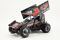 Acme - Winged Sprint Car #3z Brock Zearfoss "Moose's LZ Bar and Grill" (2022, 1/18 scale diecast model car, Black) A1822001