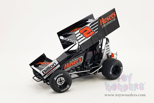 Acme - Winged Sprint Car #2 David Gravel "Huset's Speedway" (2022, 1/18 scale diecast model car, Black) A1822003
