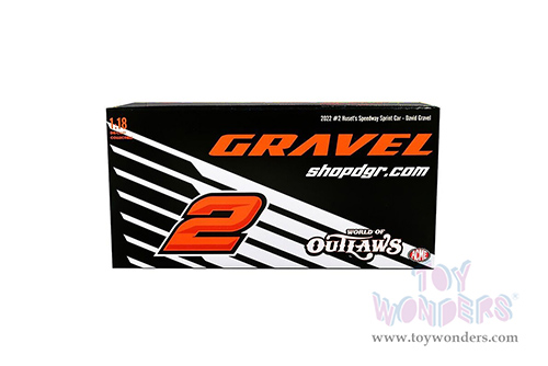 Acme - Winged Sprint Car #2 David Gravel "Huset's Speedway" (2022, 1/18 scale diecast model car, Black) A1822003