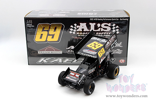 Acme - Winged Sprint Car #69 Bud Kaeding "Al's Roofing Supplies" Kaeding Performance 2022 (1/18 scale diecast model car, Black) A1822010