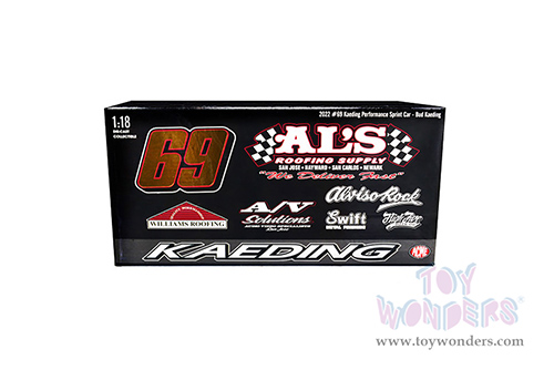 Acme - Winged Sprint Car #69 Bud Kaeding "Al's Roofing Supplies" Kaeding Performance 2022 (1/18 scale diecast model car, Black) A1822010