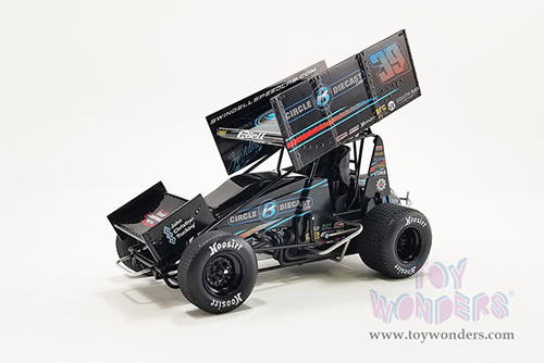 Acme - Winged Sprint Car #39 Christopher Bell "Circle B Diecast" Swindell Speedlab 2022 (1/18 scale diecast model car, Black) A1822013