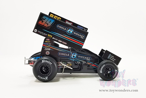 Acme - Winged Sprint Car #39 Christopher Bell "Circle B Diecast" Swindell Speedlab 2022 (1/18 scale diecast model car, Black) A1822013