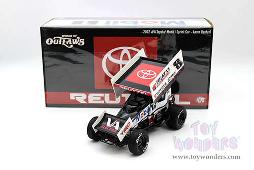 Acme - Winged Sprint Car #8 Aaron Reutzel "Mobil 1" Roth Motorsports 2022 (1/18 scale diecast model car, White) A1822015