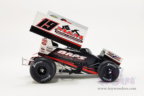 Acme - Winged Sprint Car #19 Brent Marks "BAPS Paints" Murray-Marks Motorsports 2022 (1/18 scale diecast model car, Black/White) A1822016