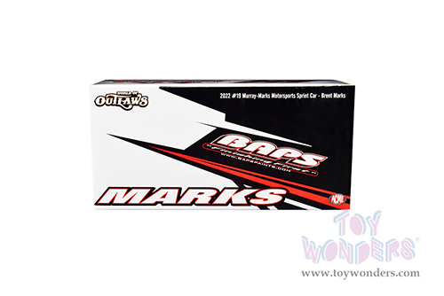 Acme - Winged Sprint Car #19 Brent Marks "BAPS Paints" Murray-Marks Motorsports 2022 (1/18 scale diecast model car, Black/White) A1822016