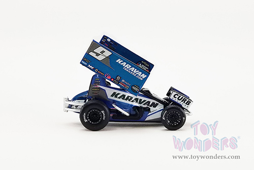 Acme - Winged Sprint Car #9 James McFadden "Karavan Trailers" (2021, 1/64 scale diecast model car, Blue) A6401006