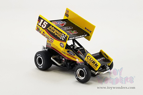 Acme - Winged Sprint Car #15 Donny Schatz "Advance Auto Parts" Tony Stewart Racing (2022, 1/64 scale diecast model car, Yellow/Black) A6422005
