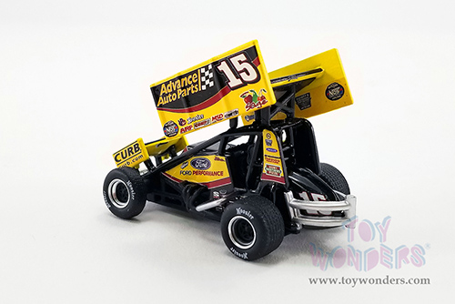 Acme - Winged Sprint Car #15 Donny Schatz "Advance Auto Parts" Tony Stewart Racing (2022, 1/64 scale diecast model car, Yellow/Black) A6422005