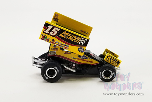Acme - Winged Sprint Car #15 Donny Schatz "Advance Auto Parts" Tony Stewart Racing (2022, 1/64 scale diecast model car, Yellow/Black) A6422005
