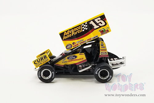 Acme - Winged Sprint Car #15 Donny Schatz "Advance Auto Parts" Tony Stewart Racing (2022, 1/64 scale diecast model car, Yellow/Black) A6422005