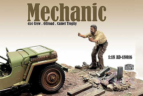 Showcasts® Figurines - 4x4 Mechanic - Figure 6 (1/18 scale, Beige/Brown) AD-18016 MAP: $14.99