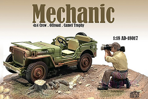 Showcasts® Figurines - 4x4 Mechanic - Figure 7 (1/18 scale, Beige/Brown) AD-18017 MAP: $14.99