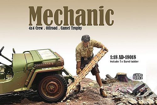 Showcasts® Figurines - 4x4 Mechanic - Figure 8 (1/18 scale, Beige/Brown) AD-18018 MAP: $14.99