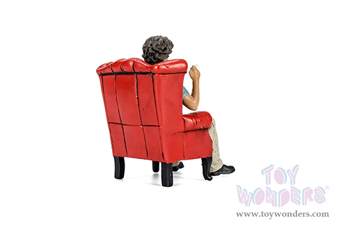 Showcasts® Figurines - RWB Legend Akira Nakai | Nakai-San Figure 1 with Chair (2 pcs.) (1/18 scale, Blue/Beige) AD-18501 MAP: $25.99