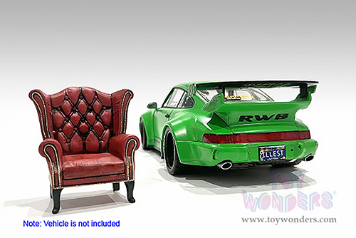 Showcasts® Figurines - RWB Legend Akira Nakai | Nakai-San Figure 1 with Chair (2 pcs.) (1/18 scale, Blue/Beige) AD-18501 MAP: $25.99