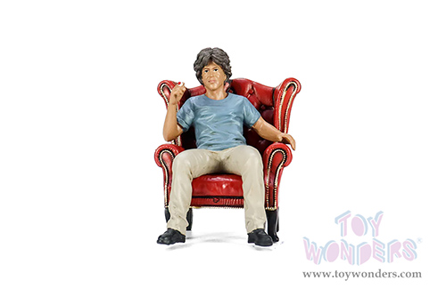 Showcasts® Figurines - RWB Legend Akira Nakai | Nakai-San Figure 1 with Chair (2 pcs.) (1/18 scale, Blue/Beige) AD-18501 MAP: $25.99