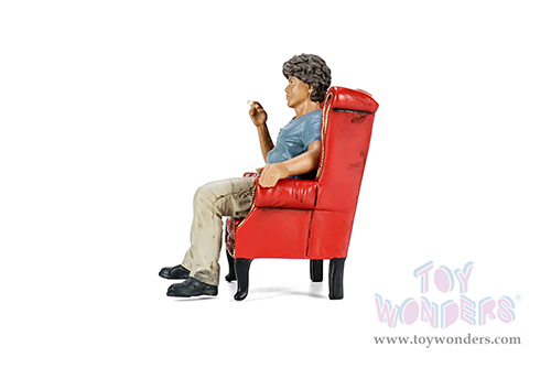Showcasts® Figurines - RWB Legend Akira Nakai | Nakai-San Figure 1 with Chair (2 pcs.) (1/18 scale, Blue/Beige) AD-18501 MAP: $25.99